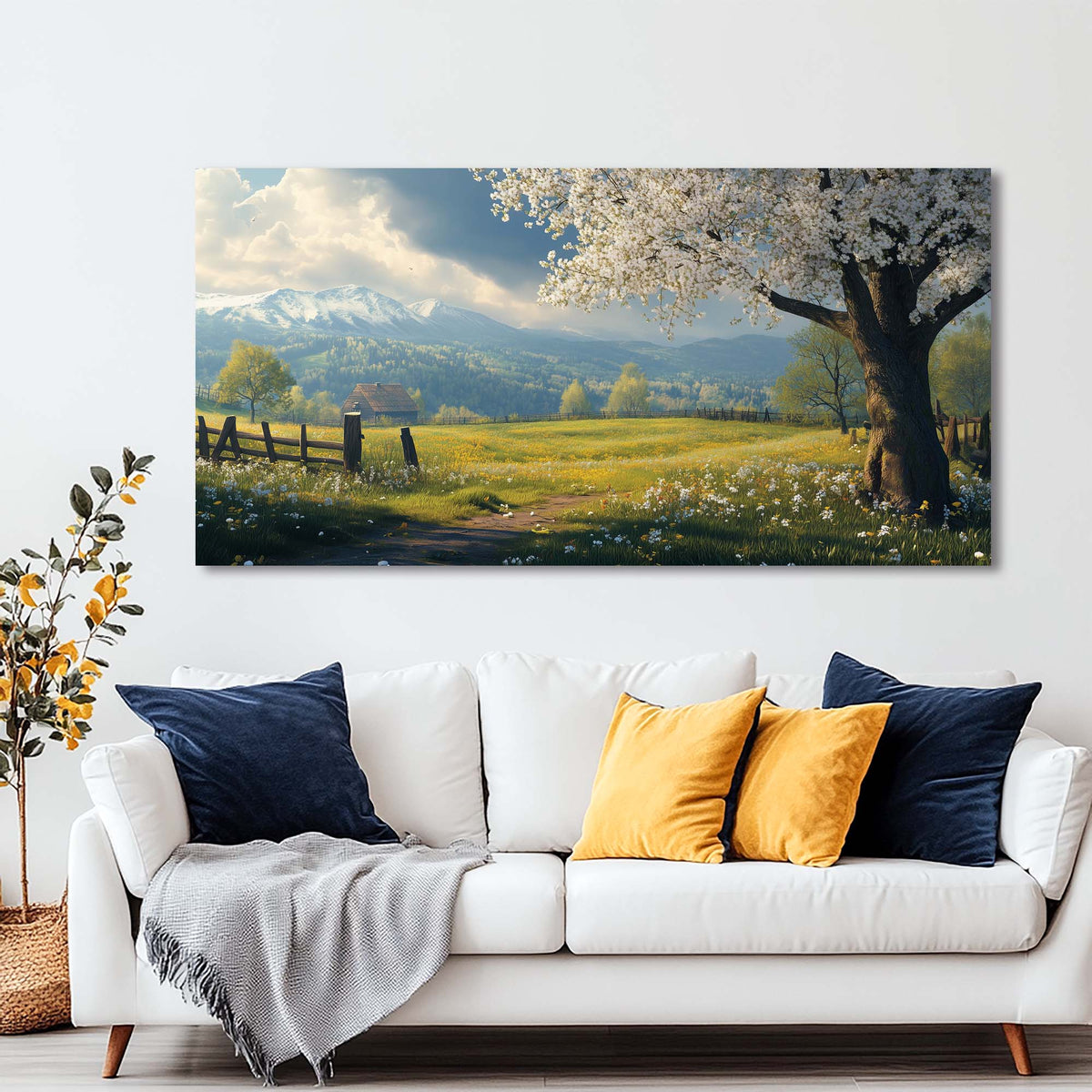 Green Country Nature Wall Art Art Deco Painting Prints Canvas Artwork Living Room Family Bedroom Office Decor