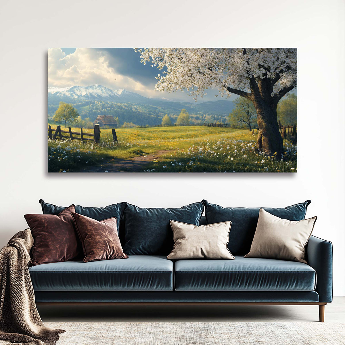 Green Country Nature Wall Art Art Deco Painting Prints Canvas Artwork Living Room Family Bedroom Office Decor