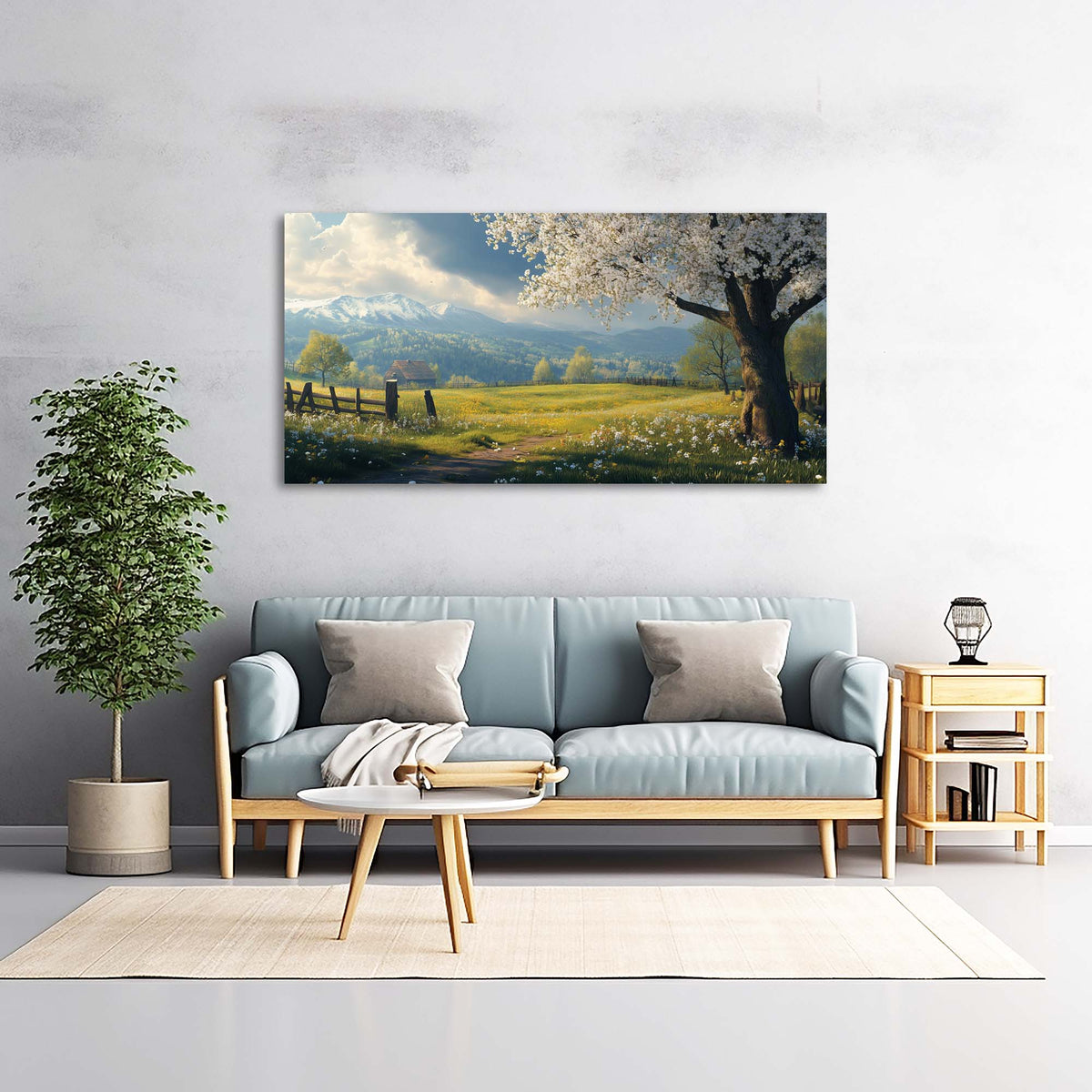 Green Country Nature Wall Art Art Deco Painting Prints Canvas Artwork Living Room Family Bedroom Office Decor