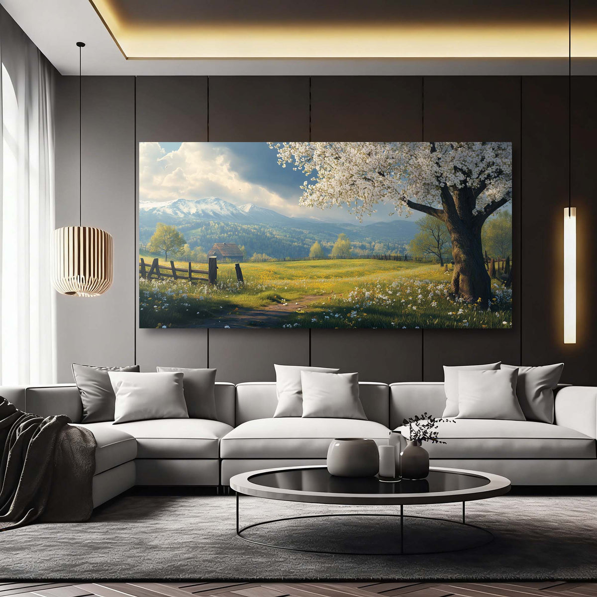 Green Country Nature Wall Art Art Deco Painting Prints Canvas Artwork Living Room Family Bedroom Office Decor