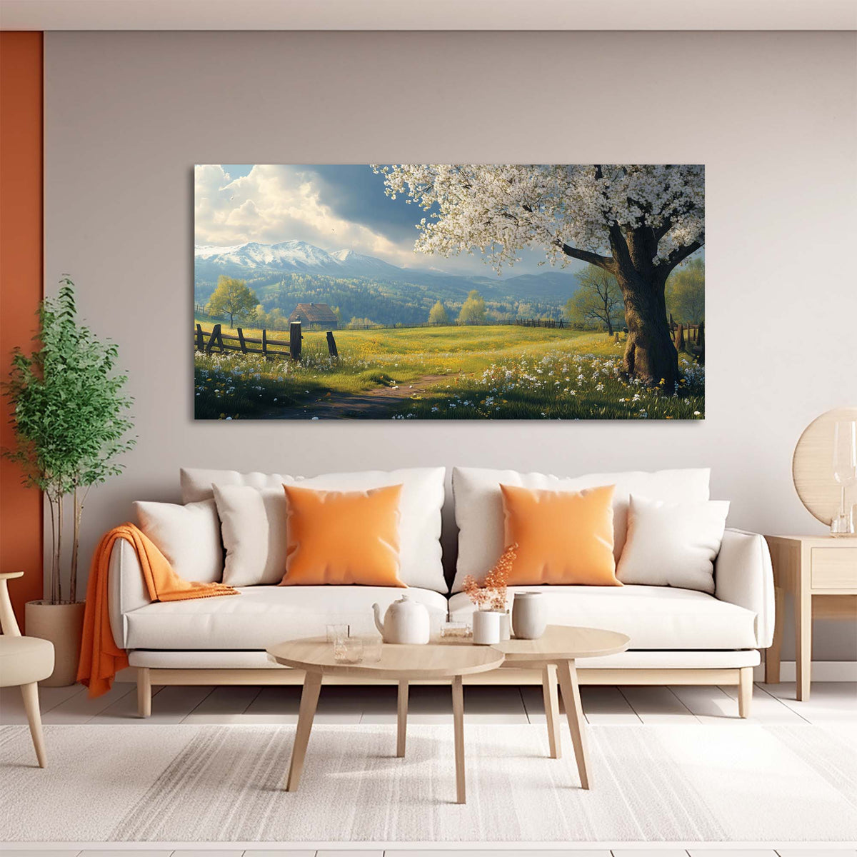 Green Country Nature Wall Art Art Deco Painting Prints Canvas Artwork Living Room Family Bedroom Office Decor