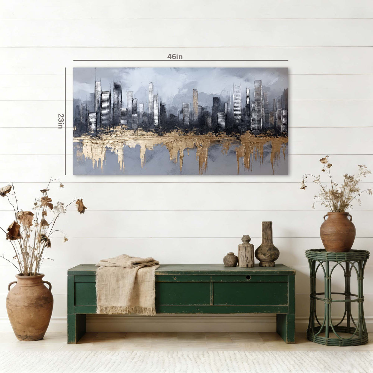 Blue Urban Abstract Wall Art Canvas Painting Prints Artwor Office Bedroom Living Room Decor