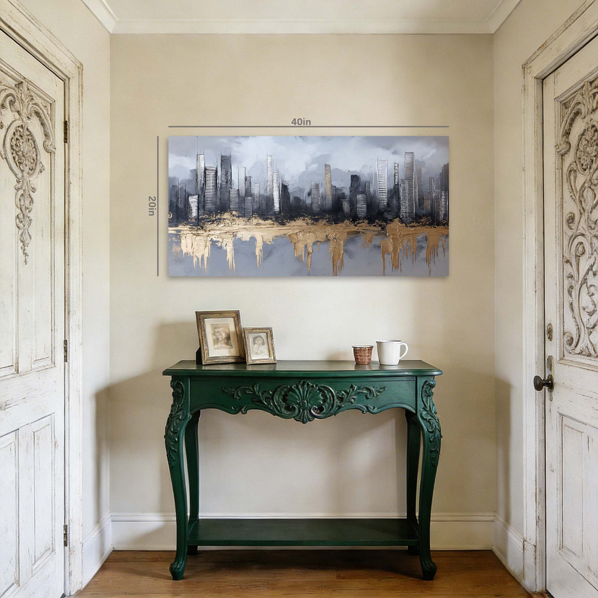 Blue Urban Abstract Wall Art Canvas Painting Prints Artwor Office Bedroom Living Room Decor