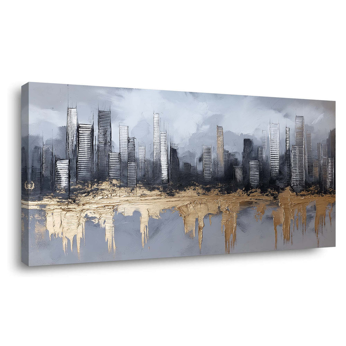 Blue Urban Abstract Wall Art Canvas Painting Prints Artwor Office Bedroom Living Room Decor
