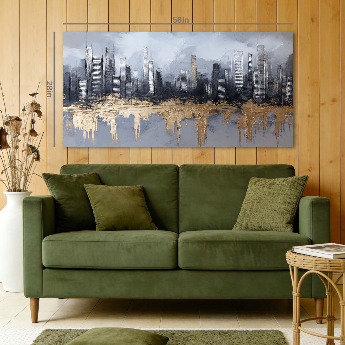 Blue Urban Abstract Wall Art Canvas Painting Prints Artwor Office Bedroom Living Room Decor