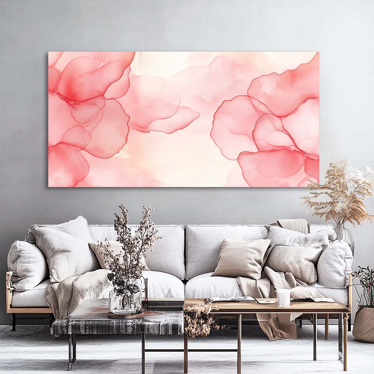 Pink Abstract Wall Art Paintings Print Canvas Painting Prints Modern Artwork Office Living Room Over the Couch Bedroom Decor