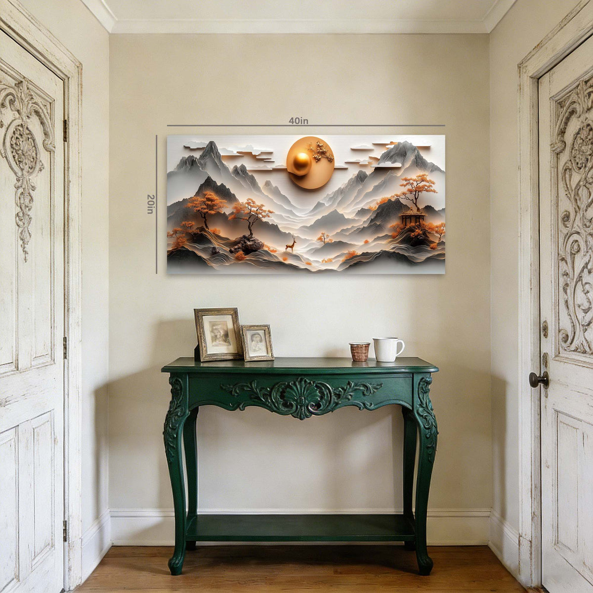 Orange Oriental Nature Wall Art Canvas Painting Prints Artwor Office Bedroom Living Room Decor