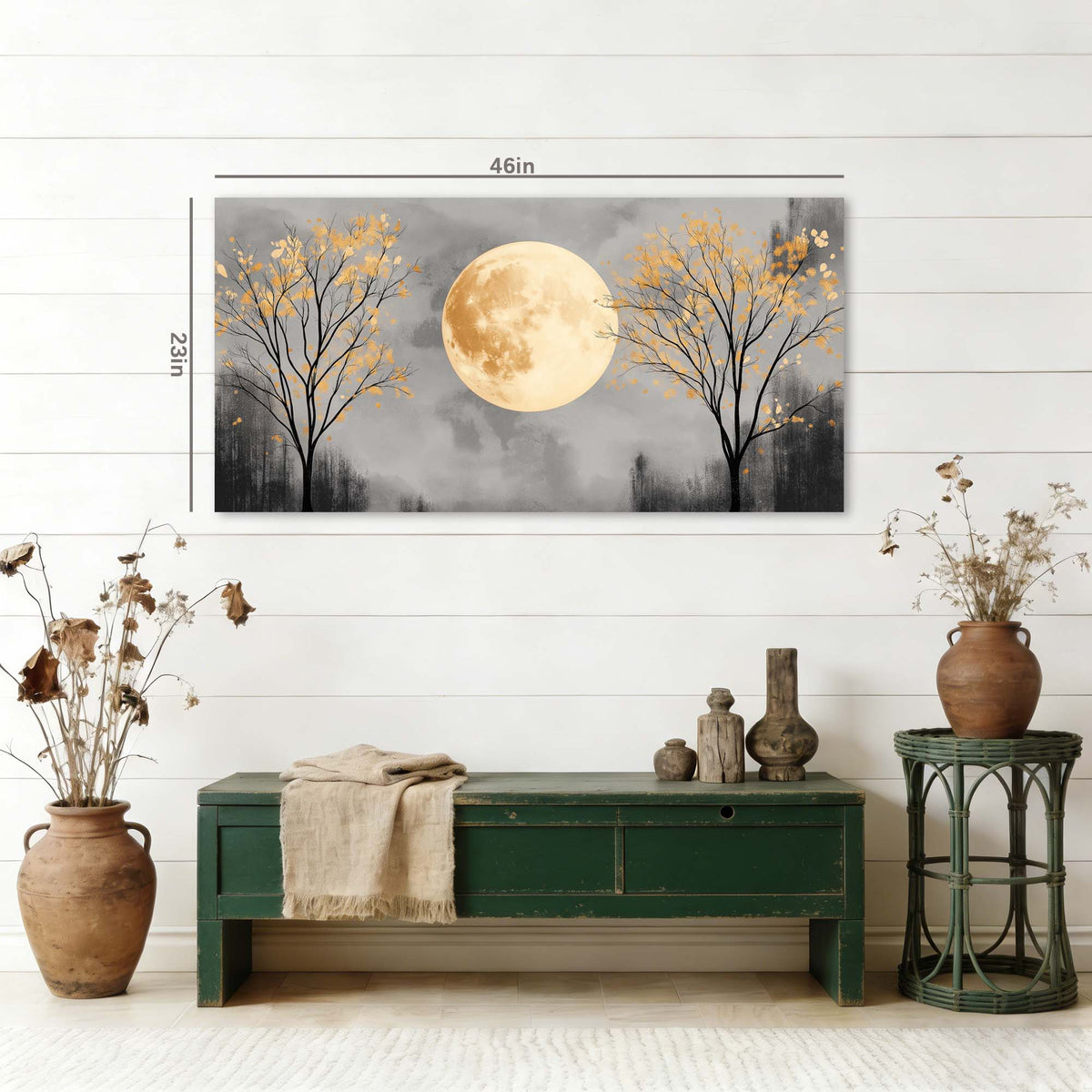 Navy Blue Mysterious Nature Wall Art Art Deco Painting Prints Canvas Artwork Living Room Family Bedroom Office Decor