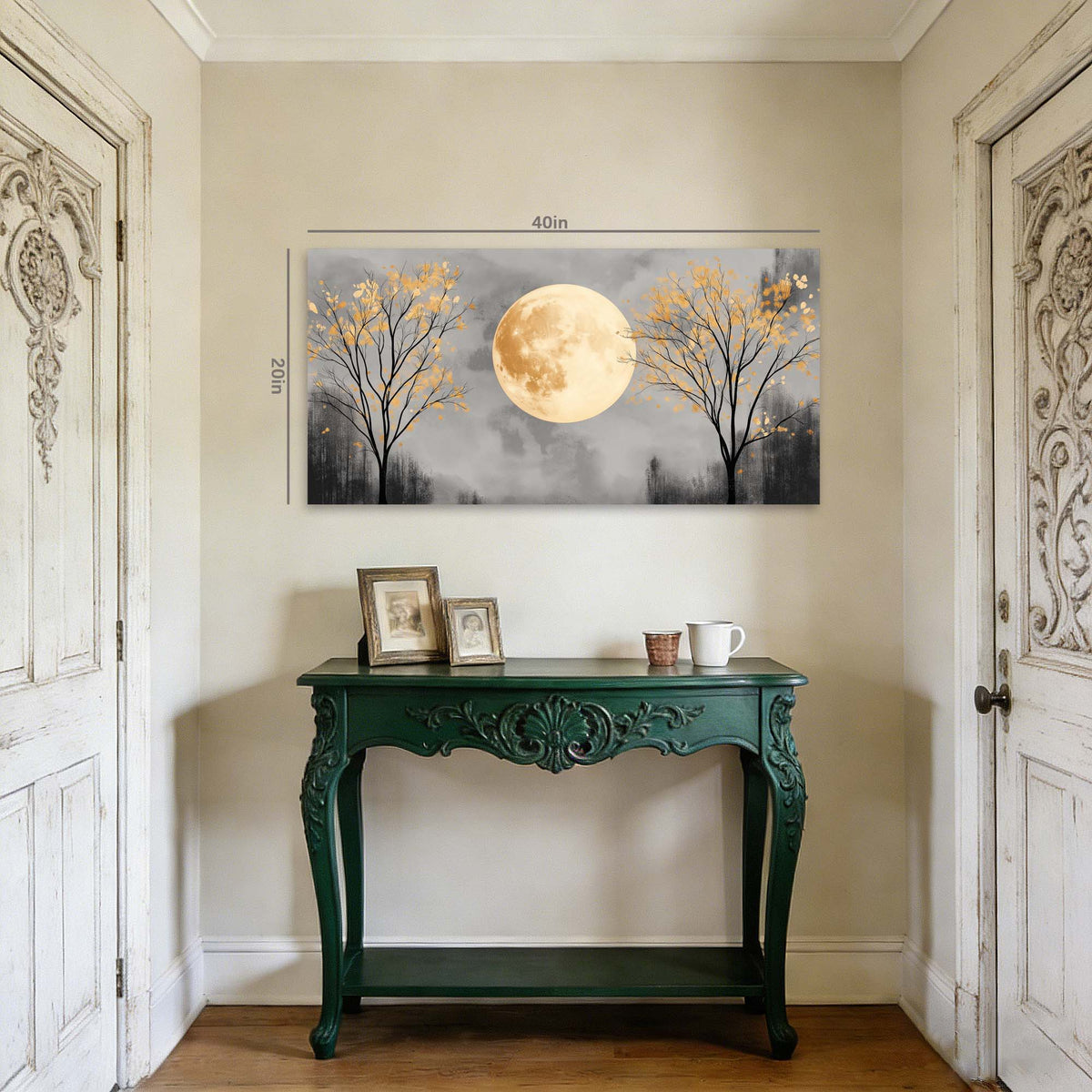 Navy Blue Mysterious Nature Wall Art Art Deco Painting Prints Canvas Artwork Living Room Family Bedroom Office Decor