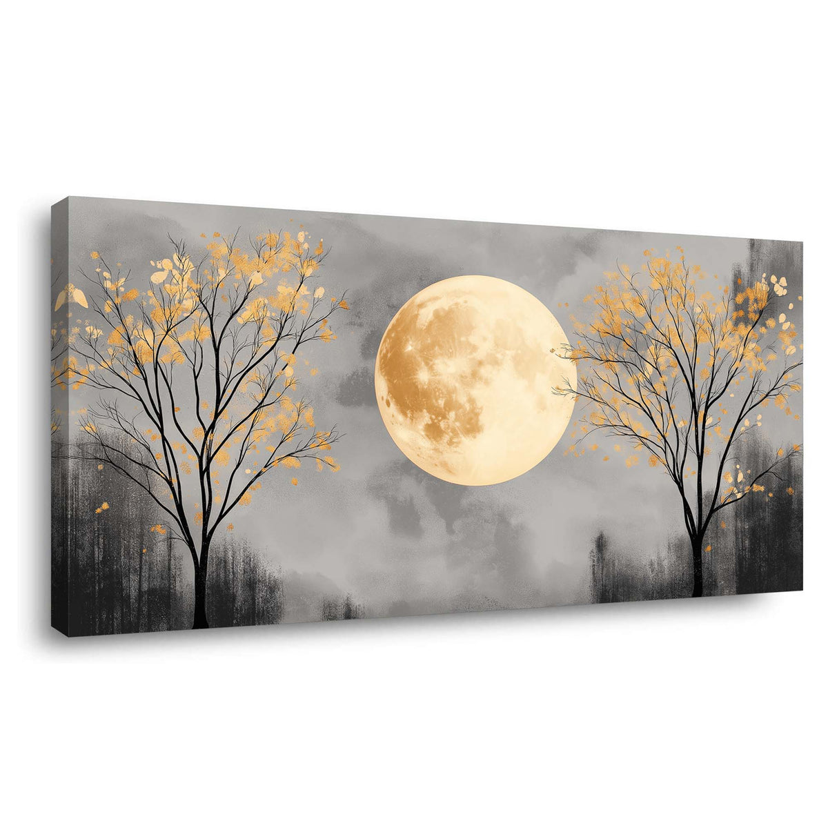 Navy Blue Mysterious Nature Wall Art Art Deco Painting Prints Canvas Artwork Living Room Family Bedroom Office Decor