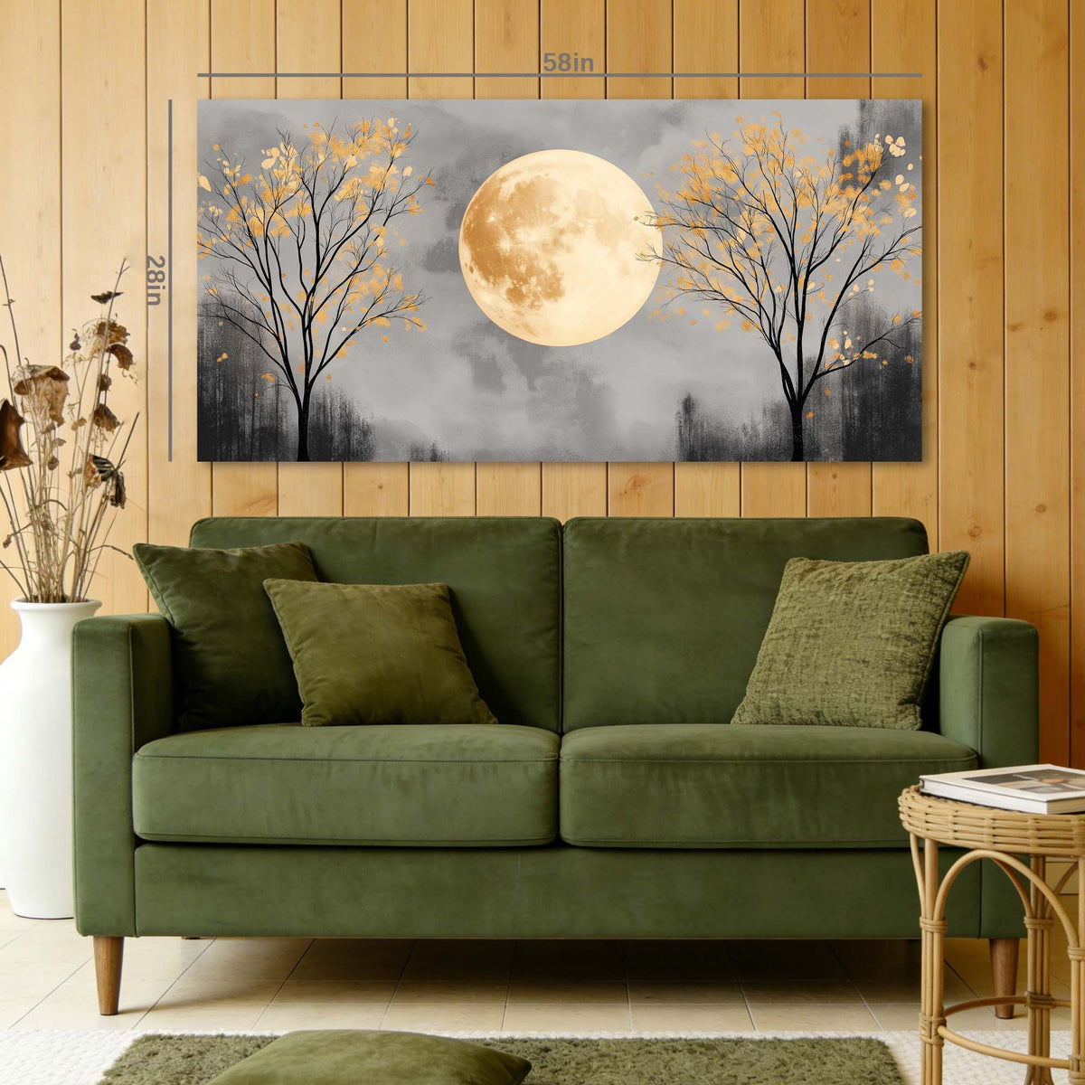 Navy Blue Mysterious Nature Wall Art Art Deco Painting Prints Canvas Artwork Living Room Family Bedroom Office Decor