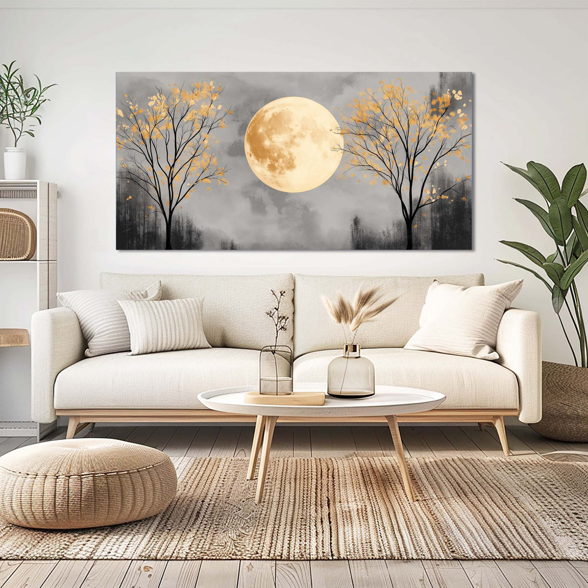 Navy Blue Mysterious Nature Wall Art Art Deco Painting Prints Canvas Artwork Living Room Family Bedroom Office Decor