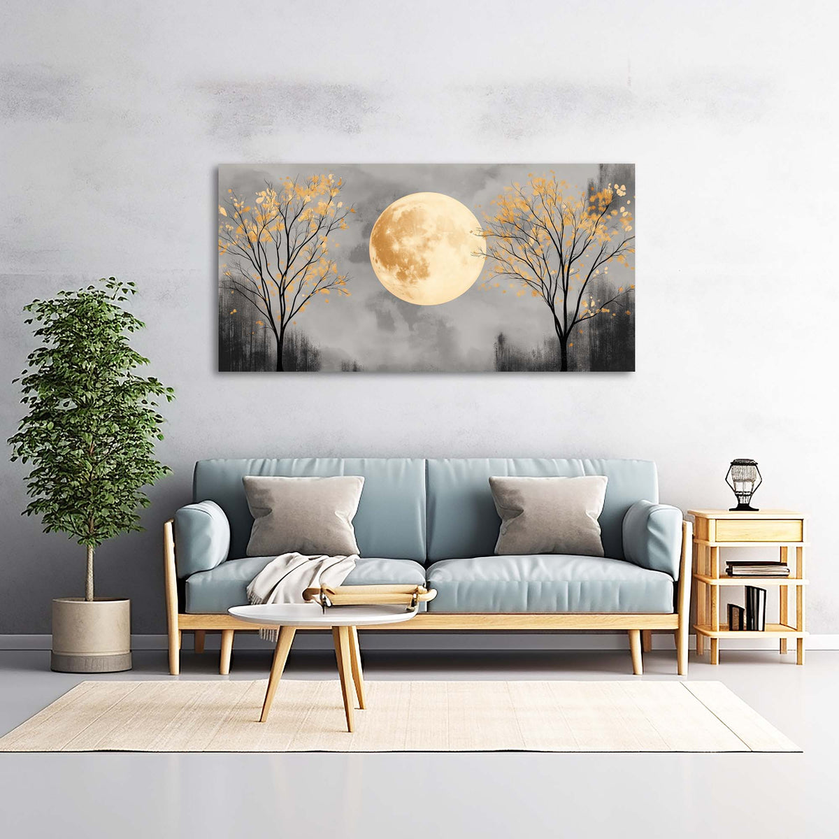 Navy Blue Mysterious Nature Wall Art Art Deco Painting Prints Canvas Artwork Living Room Family Bedroom Office Decor