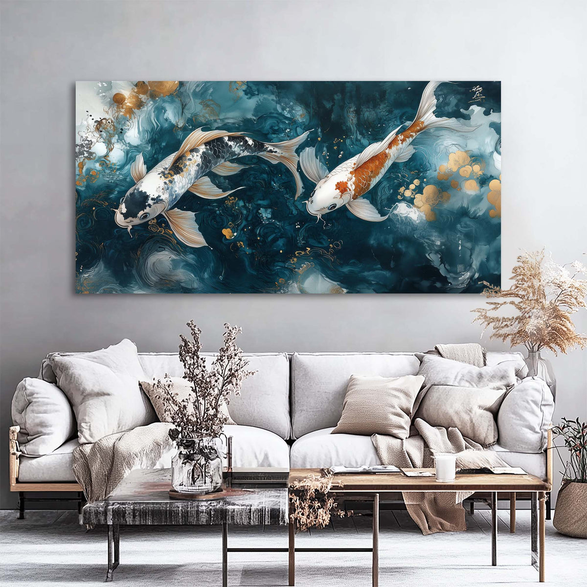 Navy Blue Abstract Animals Canvas Wall Art for Living Room Prints Artwork Bedroom Office Decor