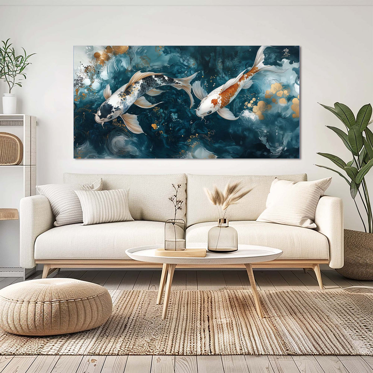 Navy Blue Abstract Animals Canvas Wall Art for Living Room Prints Artwork Bedroom Office Decor