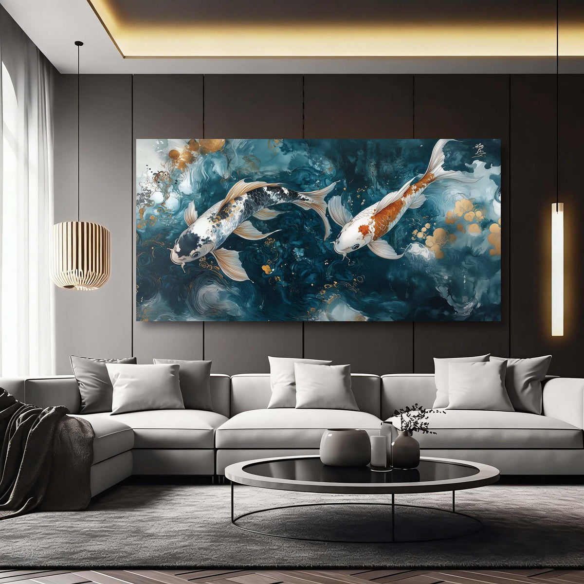 Navy Blue Abstract Animals Canvas Wall Art for Living Room Prints Artwork Bedroom Office Decor