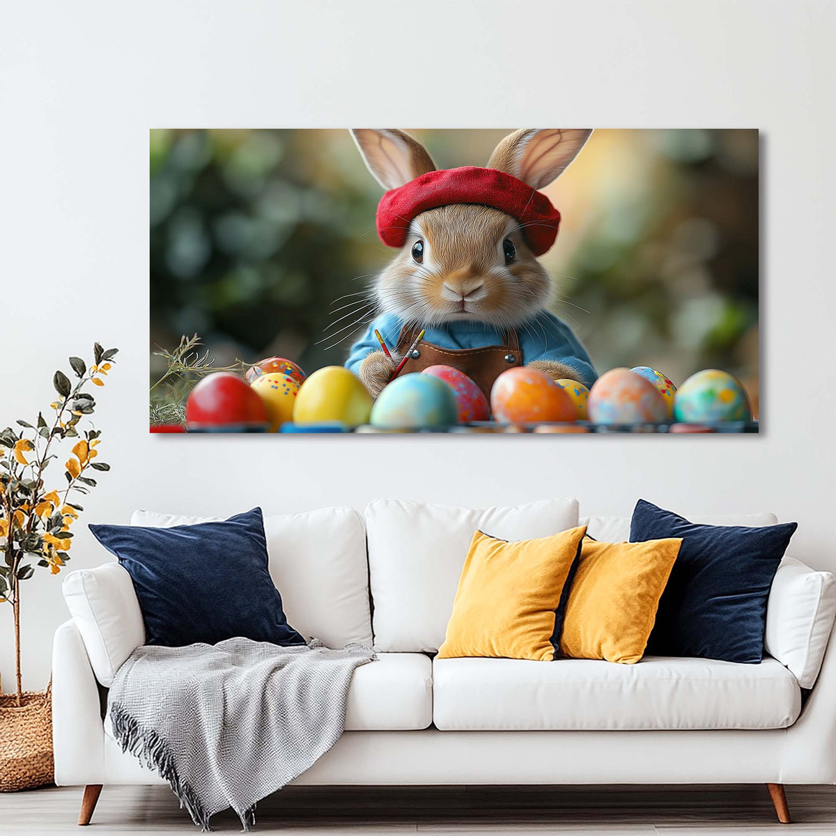 Navy Blue Animals Wall Art for Living Room Canvas Painting Prints Art Deco Artwork Office Bedroom Decor