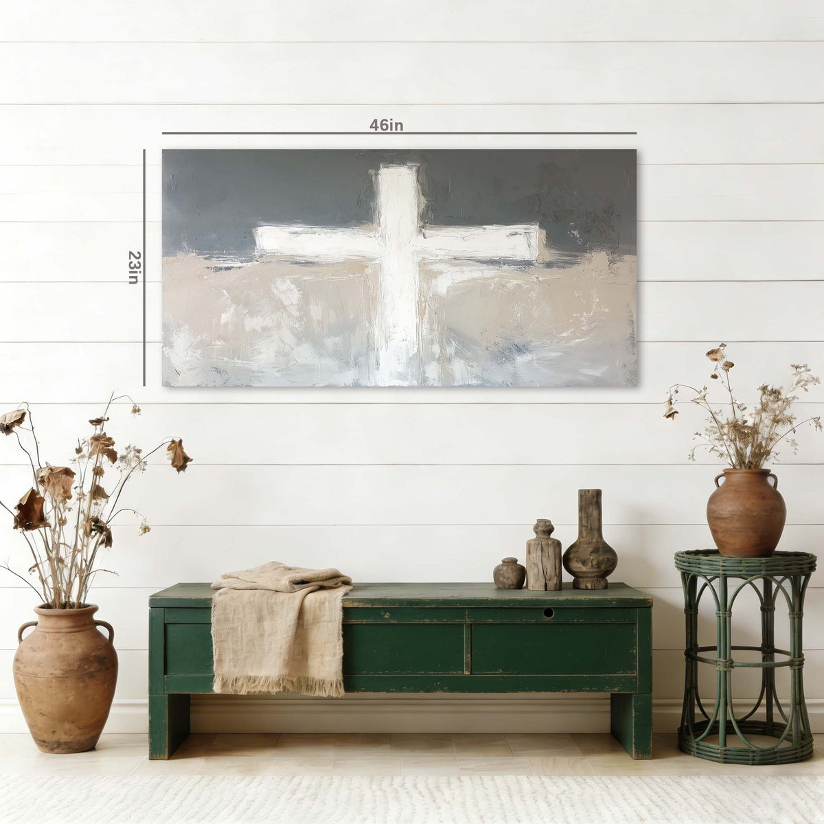 Dark Gray Abstract Religious Wall Art Modern Canvas Painting Prints Artwork Office Hallway Bedroom Living Room Decor