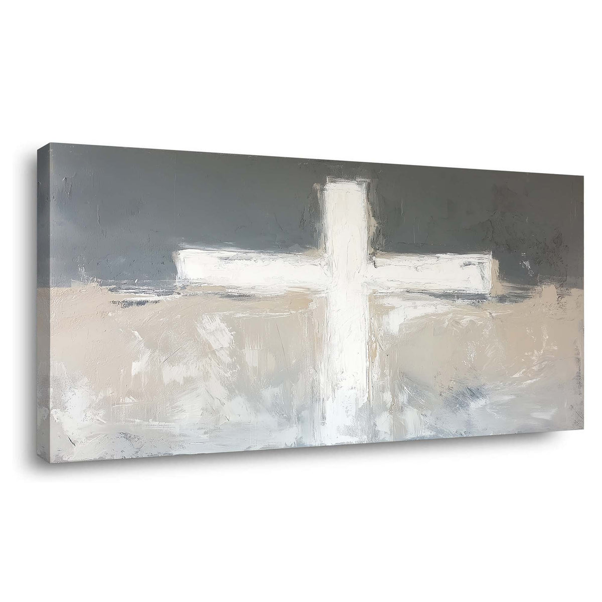 Dark Gray Abstract Religious Wall Art Modern Canvas Painting Prints Artwork Office Hallway Bedroom Living Room Decor