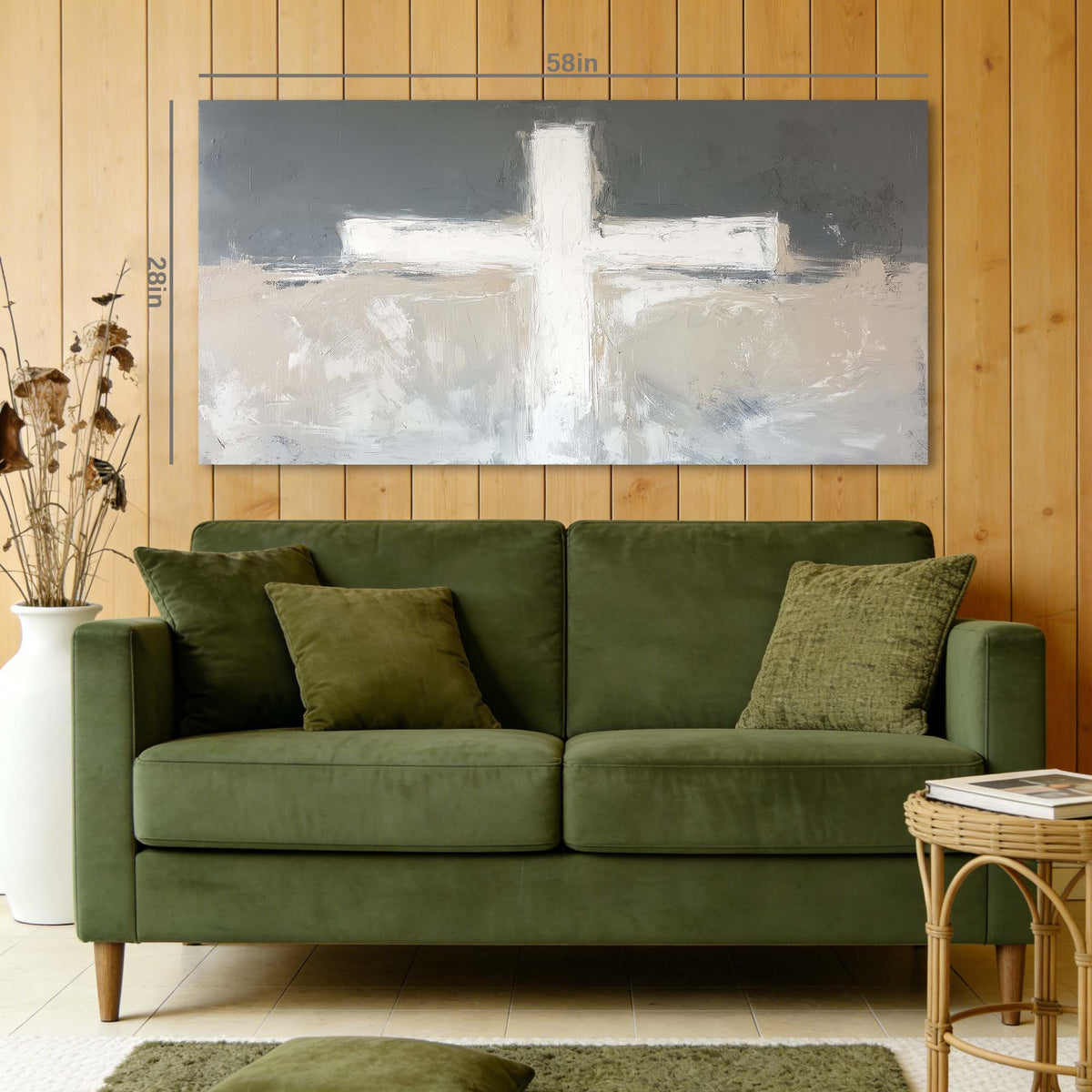Dark Gray Abstract Religious Wall Art Modern Canvas Painting Prints Artwork Office Hallway Bedroom Living Room Decor
