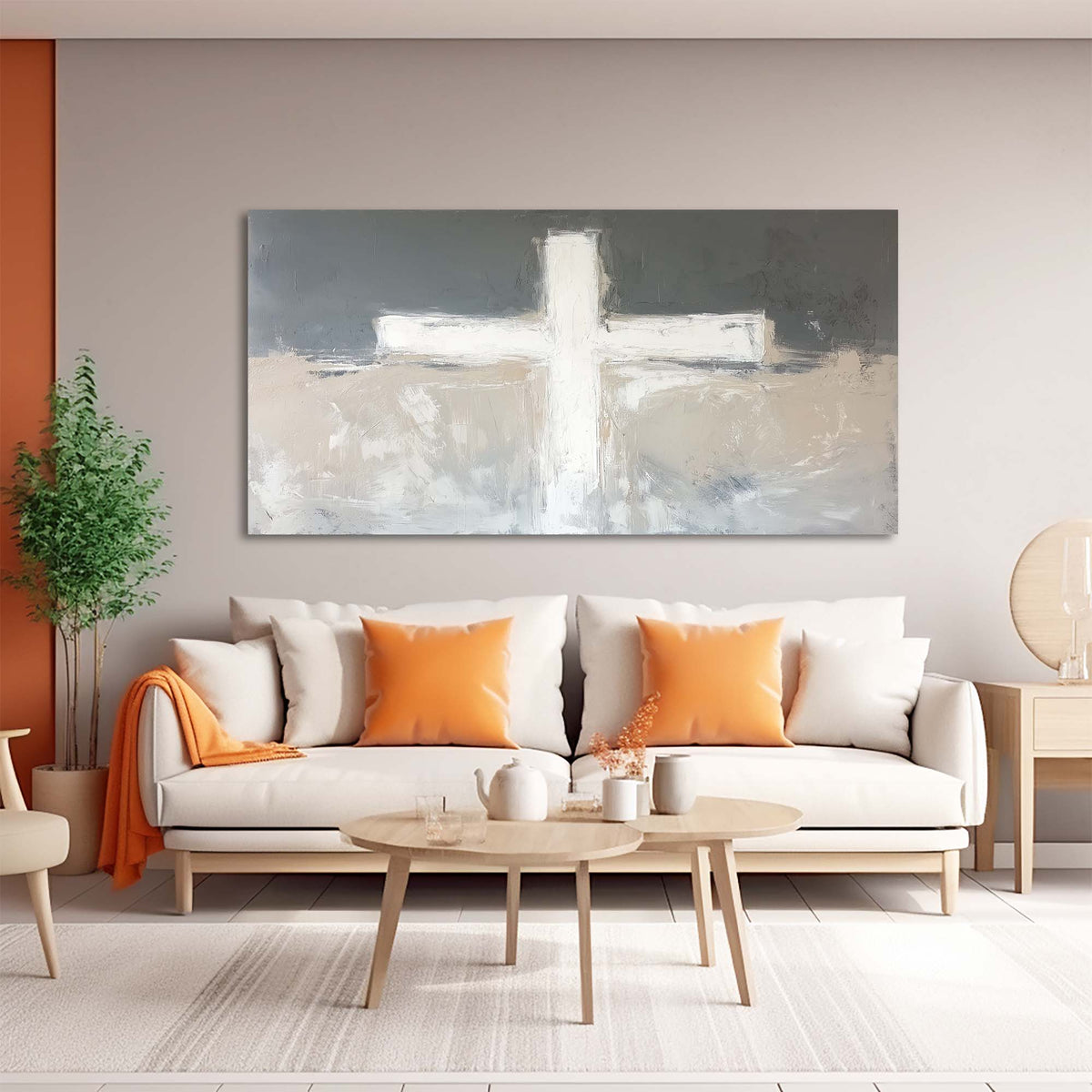 Dark Gray Abstract Religious Wall Art Modern Canvas Painting Prints Artwork Office Hallway Bedroom Living Room Decor