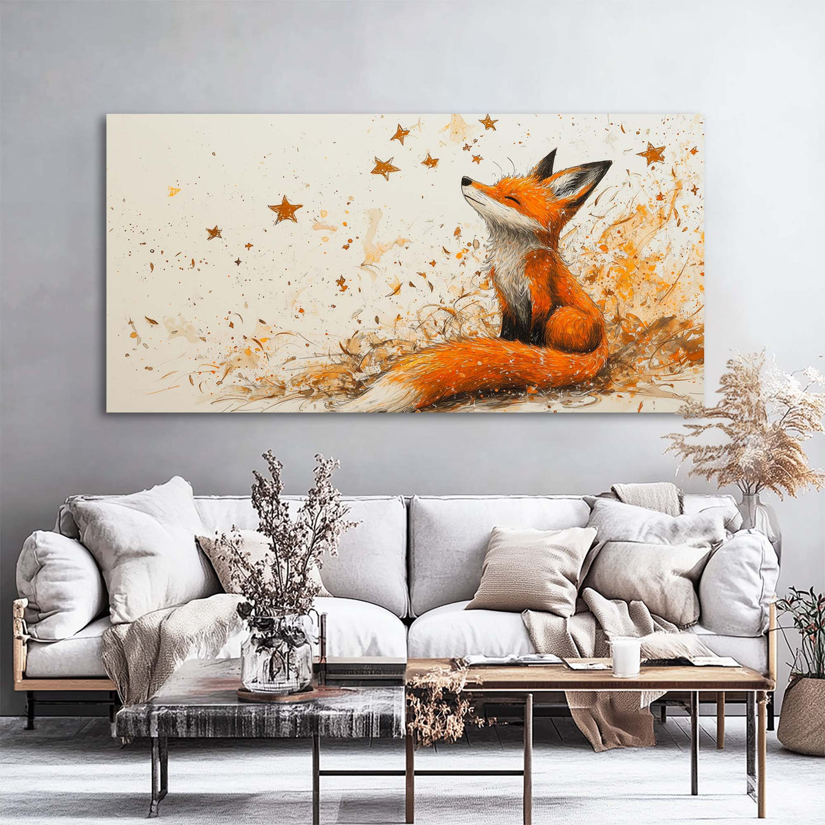 Orange Fantasy Fairytale Wall Art Canvas Painting Prints Artwor Office Bedroom Living Room Decor