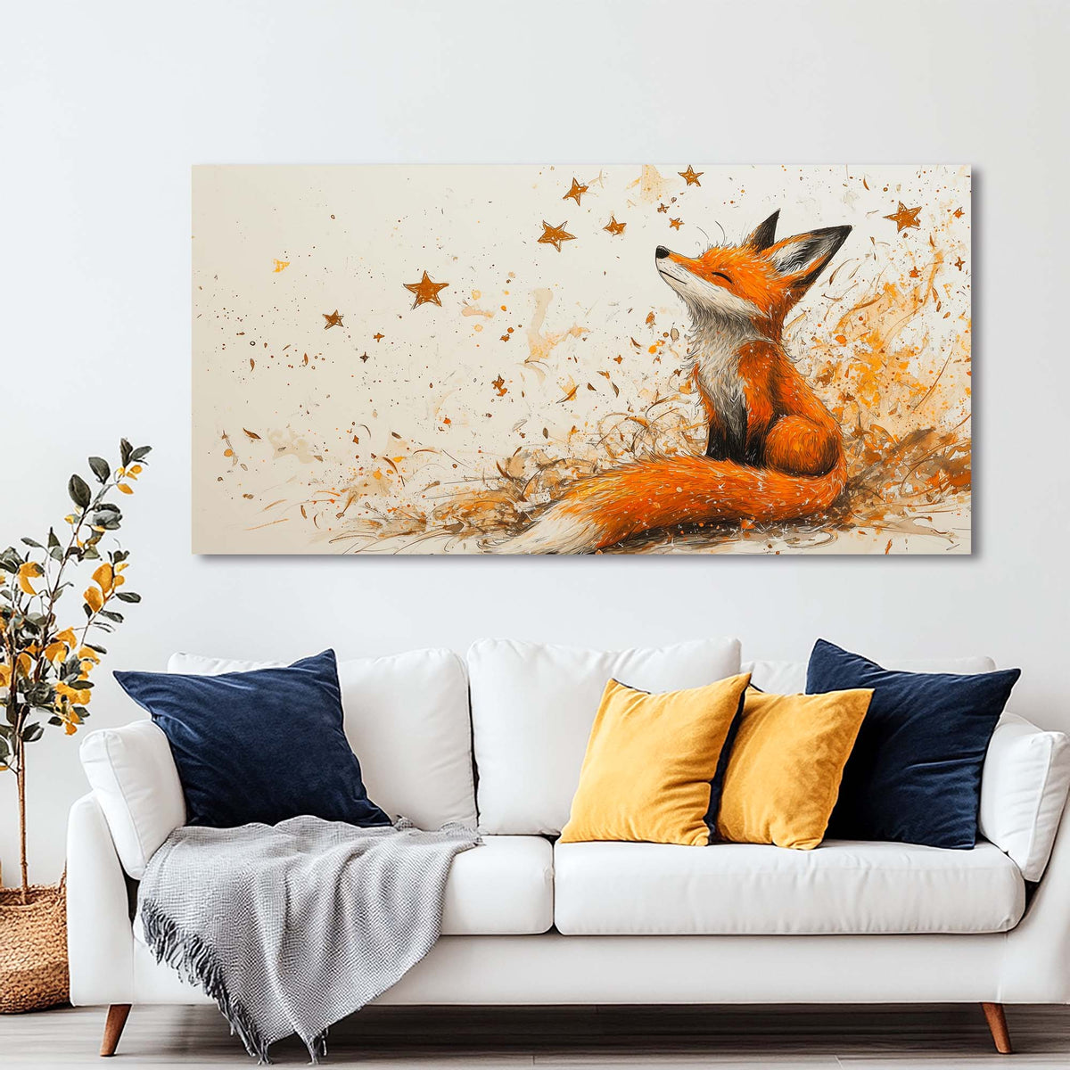 Orange Fantasy Fairytale Wall Art Canvas Painting Prints Artwor Office Bedroom Living Room Decor