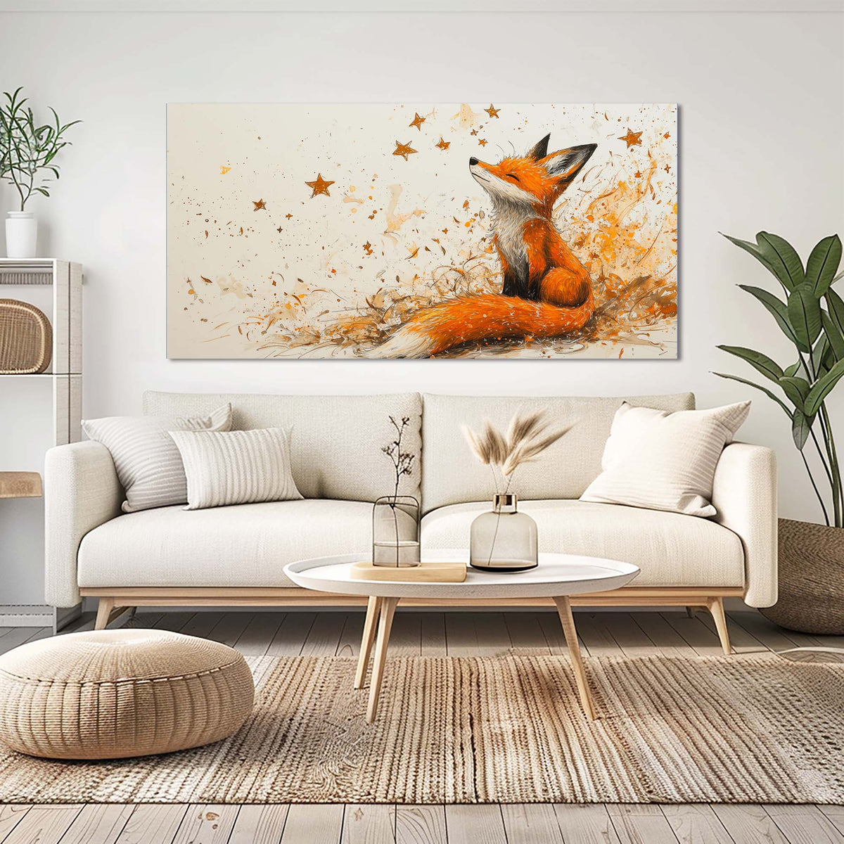 Orange Fantasy Fairytale Wall Art Canvas Painting Prints Artwor Office Bedroom Living Room Decor