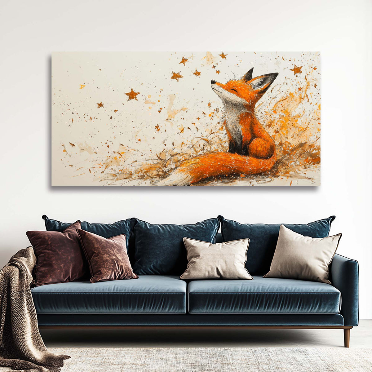 Orange Fantasy Fairytale Wall Art Canvas Painting Prints Artwor Office Bedroom Living Room Decor