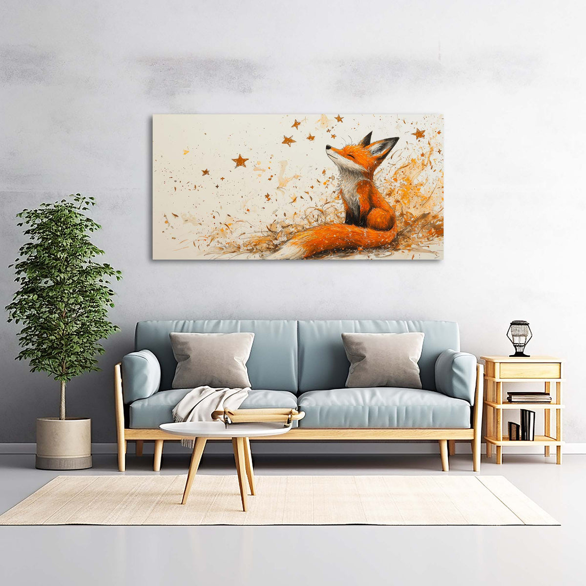 Orange Fantasy Fairytale Wall Art Canvas Painting Prints Artwor Office Bedroom Living Room Decor