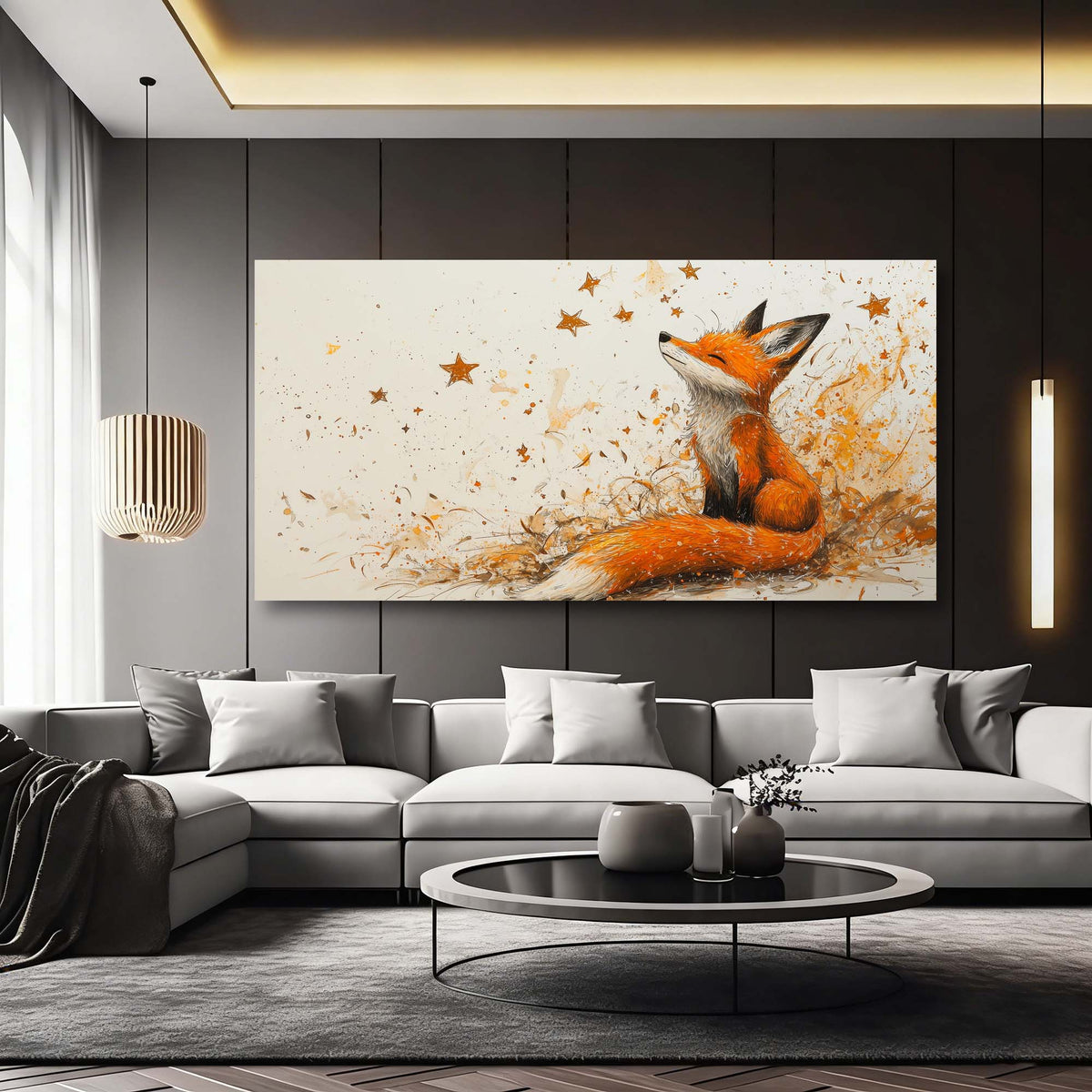 Orange Fantasy Fairytale Wall Art Canvas Painting Prints Artwor Office Bedroom Living Room Decor