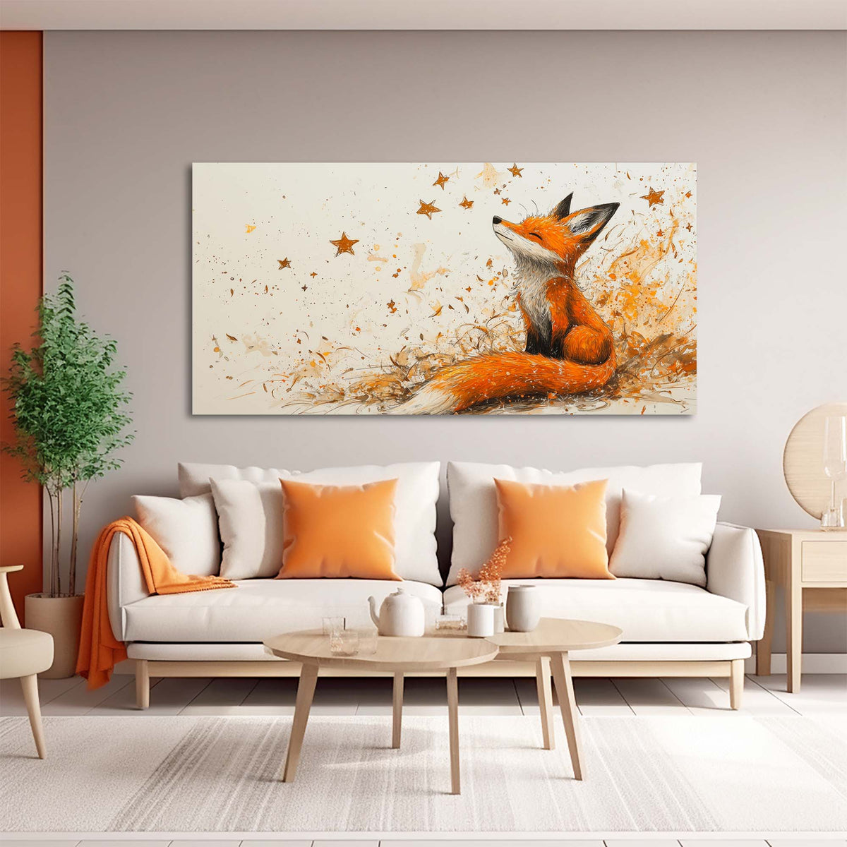 Orange Fantasy Fairytale Wall Art Canvas Painting Prints Artwor Office Bedroom Living Room Decor