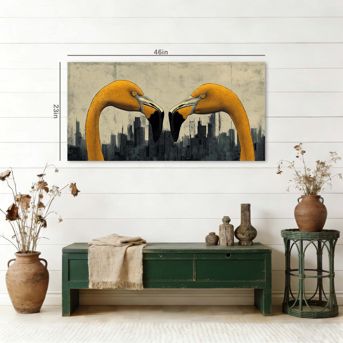 Navy Blue Urban Birds Wall Art for Living Room Canvas Painting Prints Artwork Family Bedroom Office Decor