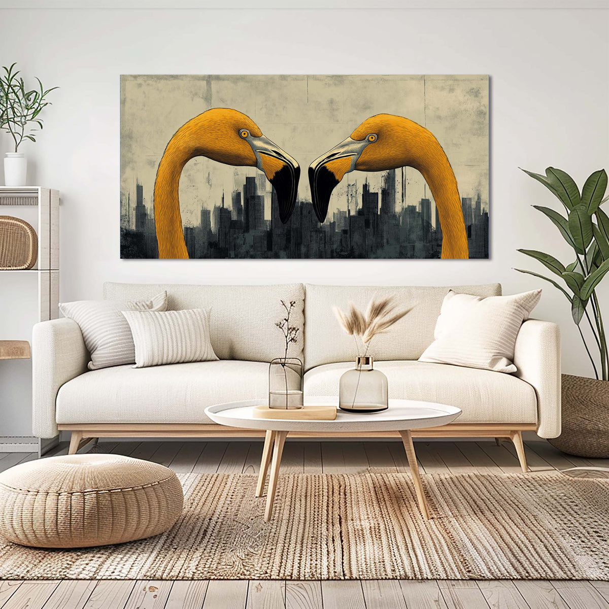 Navy Blue Urban Birds Wall Art for Living Room Canvas Painting Prints Artwork Family Bedroom Office Decor