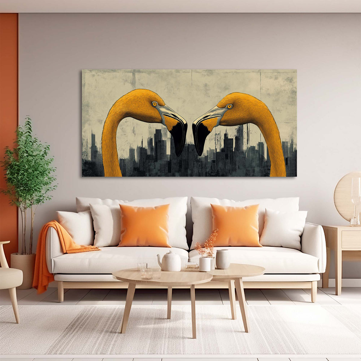 Navy Blue Urban Birds Wall Art for Living Room Canvas Painting Prints Artwork Family Bedroom Office Decor