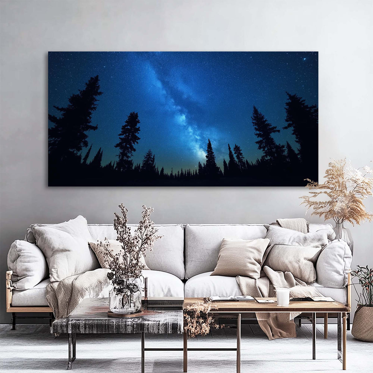 Navy Blue Mysterious Nature Wall Art Canvas Painting Prints Artwor Office Bedroom Living Room Decor