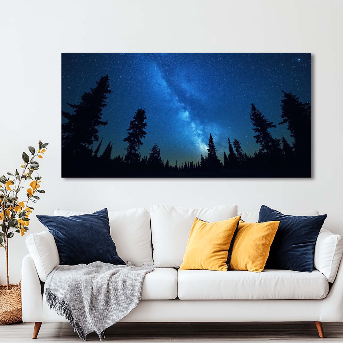 Navy Blue Mysterious Nature Wall Art Canvas Painting Prints Artwor Office Bedroom Living Room Decor