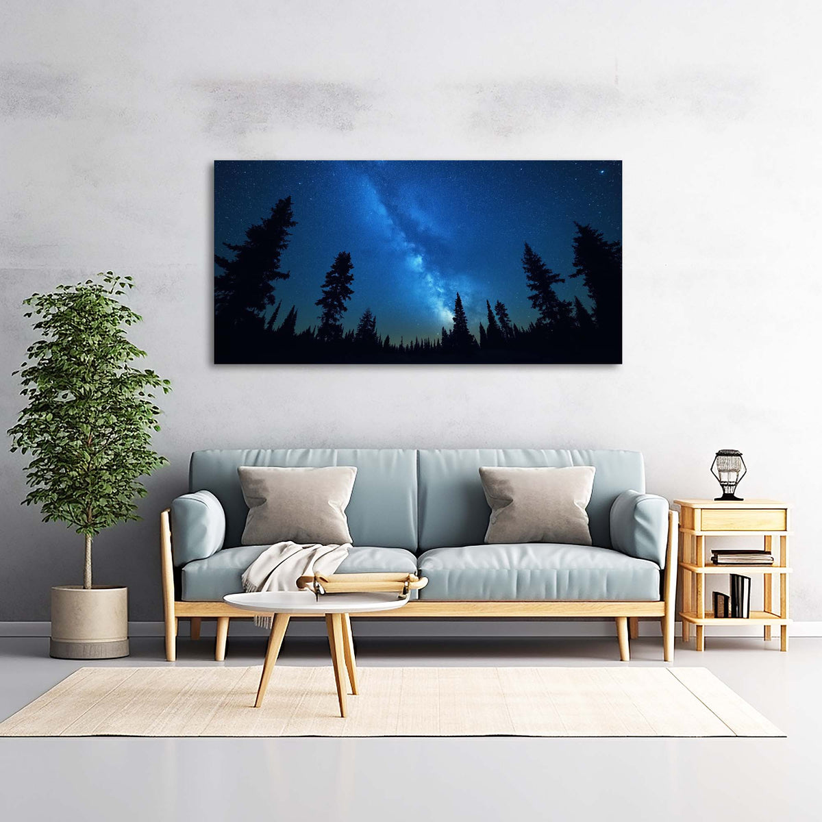 Navy Blue Mysterious Nature Wall Art Canvas Painting Prints Artwor Office Bedroom Living Room Decor