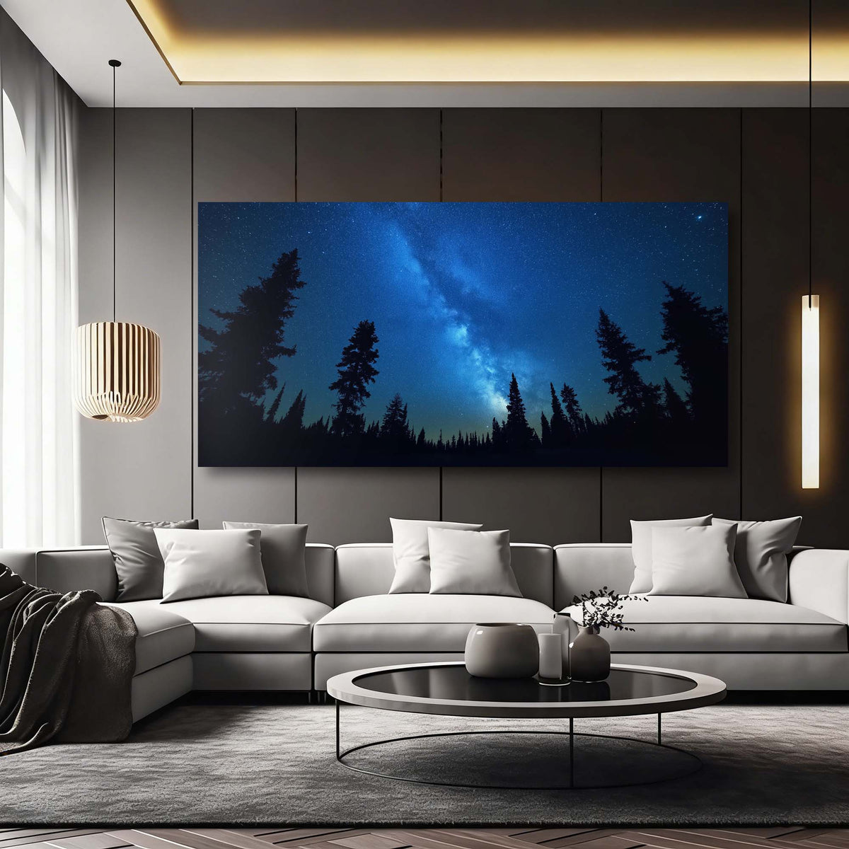 Navy Blue Mysterious Nature Wall Art Canvas Painting Prints Artwor Office Bedroom Living Room Decor