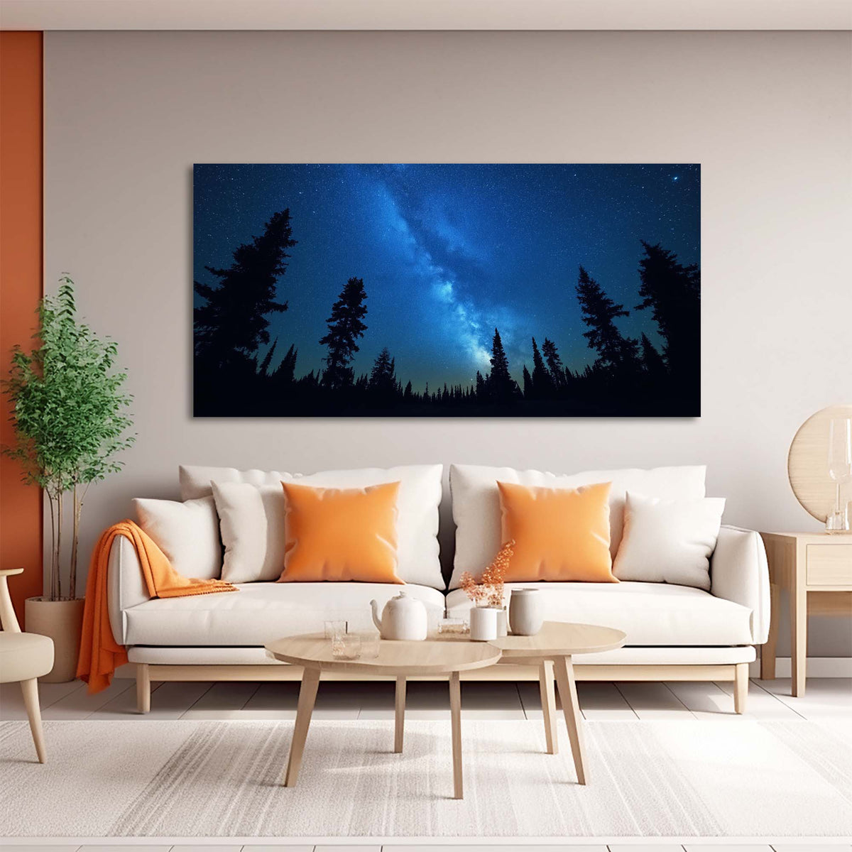Navy Blue Mysterious Nature Wall Art Canvas Painting Prints Artwor Office Bedroom Living Room Decor