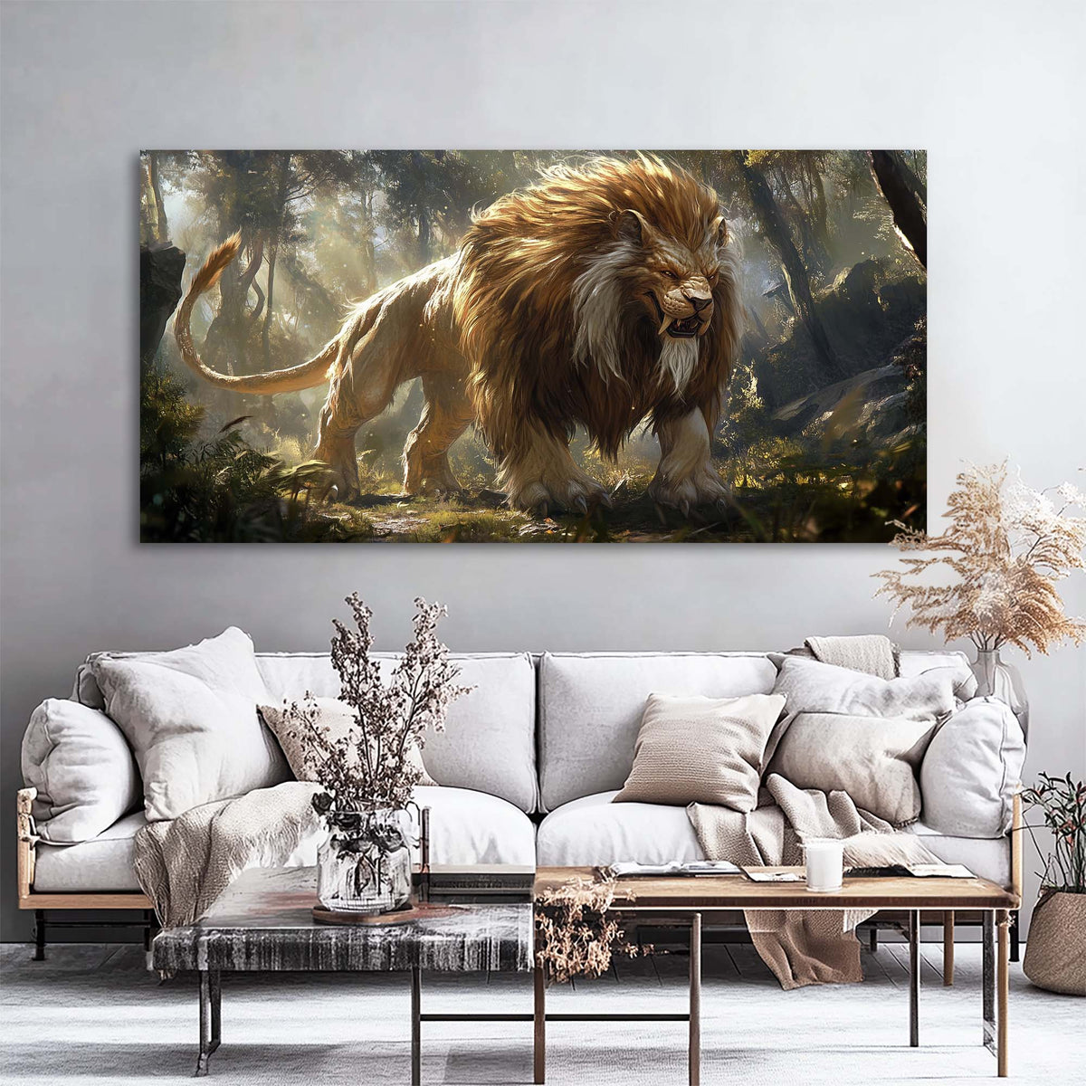 Brown Fantasy Animals Wall Art Art Deco Painting Prints Canvas Artwork Living Room Family Bedroom Office Decor