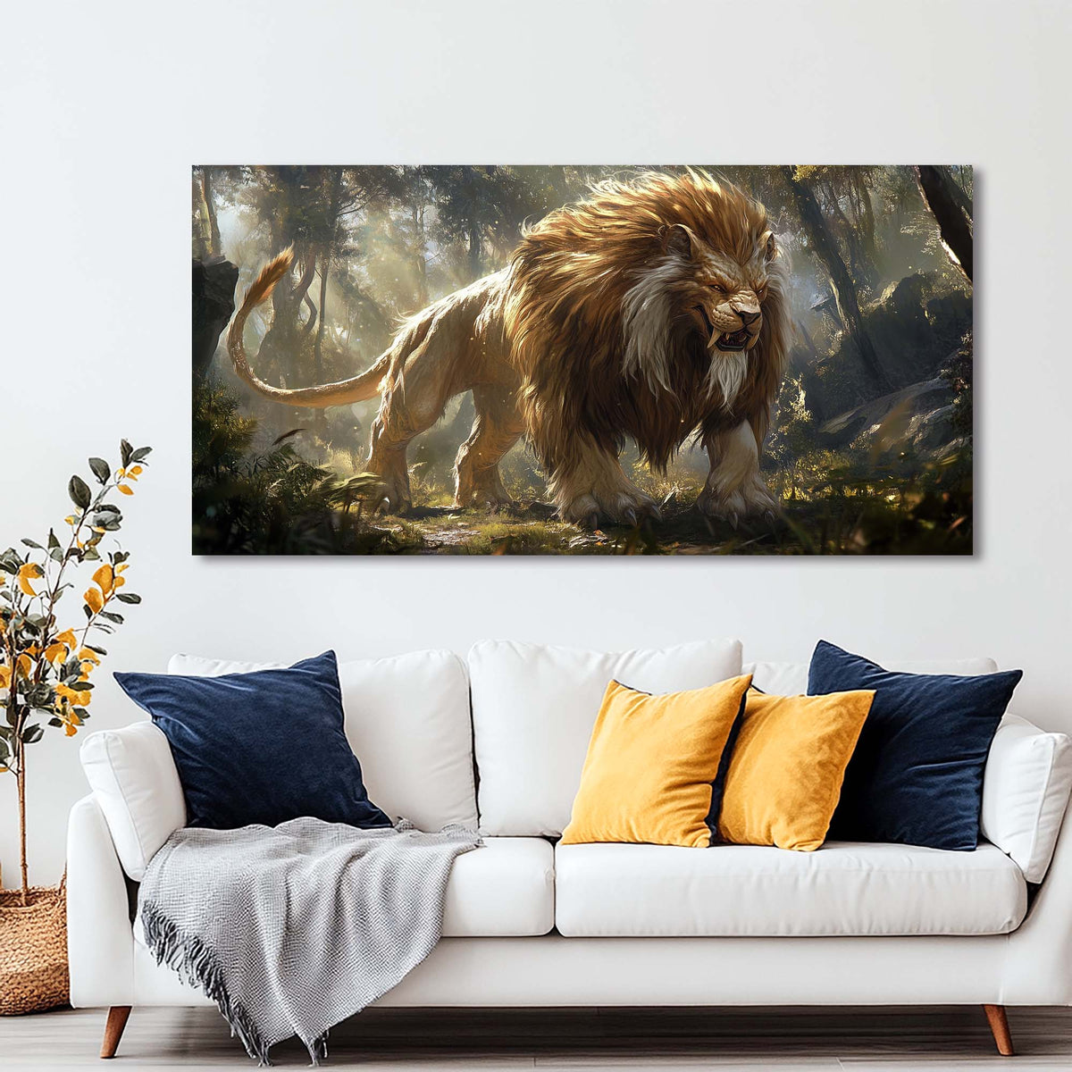 Brown Fantasy Animals Wall Art Art Deco Painting Prints Canvas Artwork Living Room Family Bedroom Office Decor