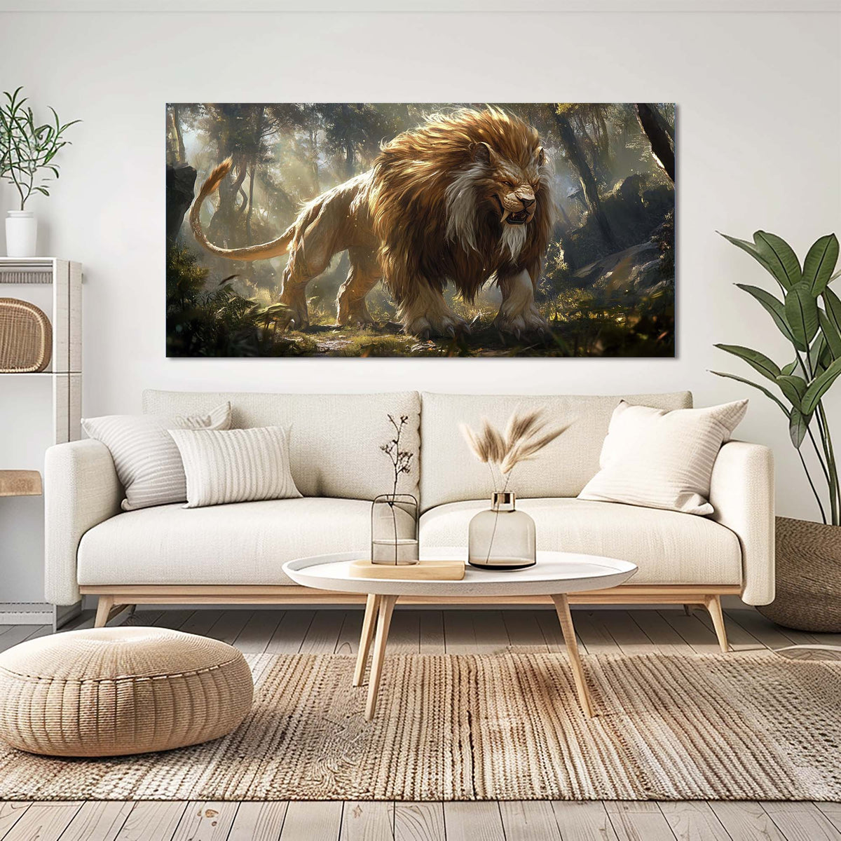 Brown Fantasy Animals Wall Art Art Deco Painting Prints Canvas Artwork Living Room Family Bedroom Office Decor