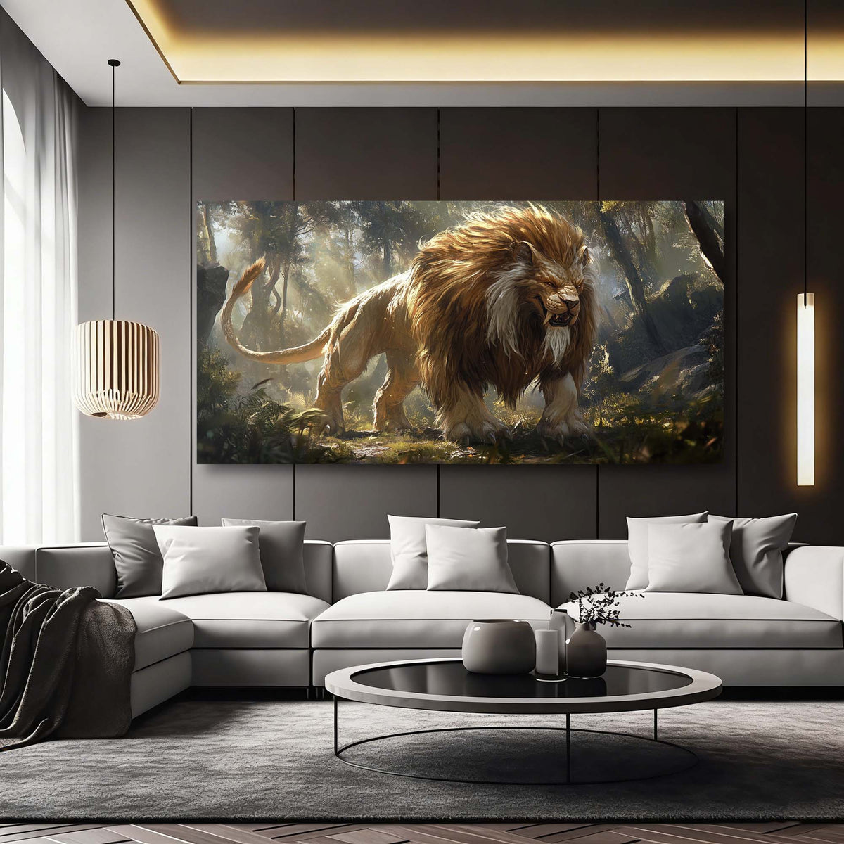 Brown Fantasy Animals Wall Art Art Deco Painting Prints Canvas Artwork Living Room Family Bedroom Office Decor