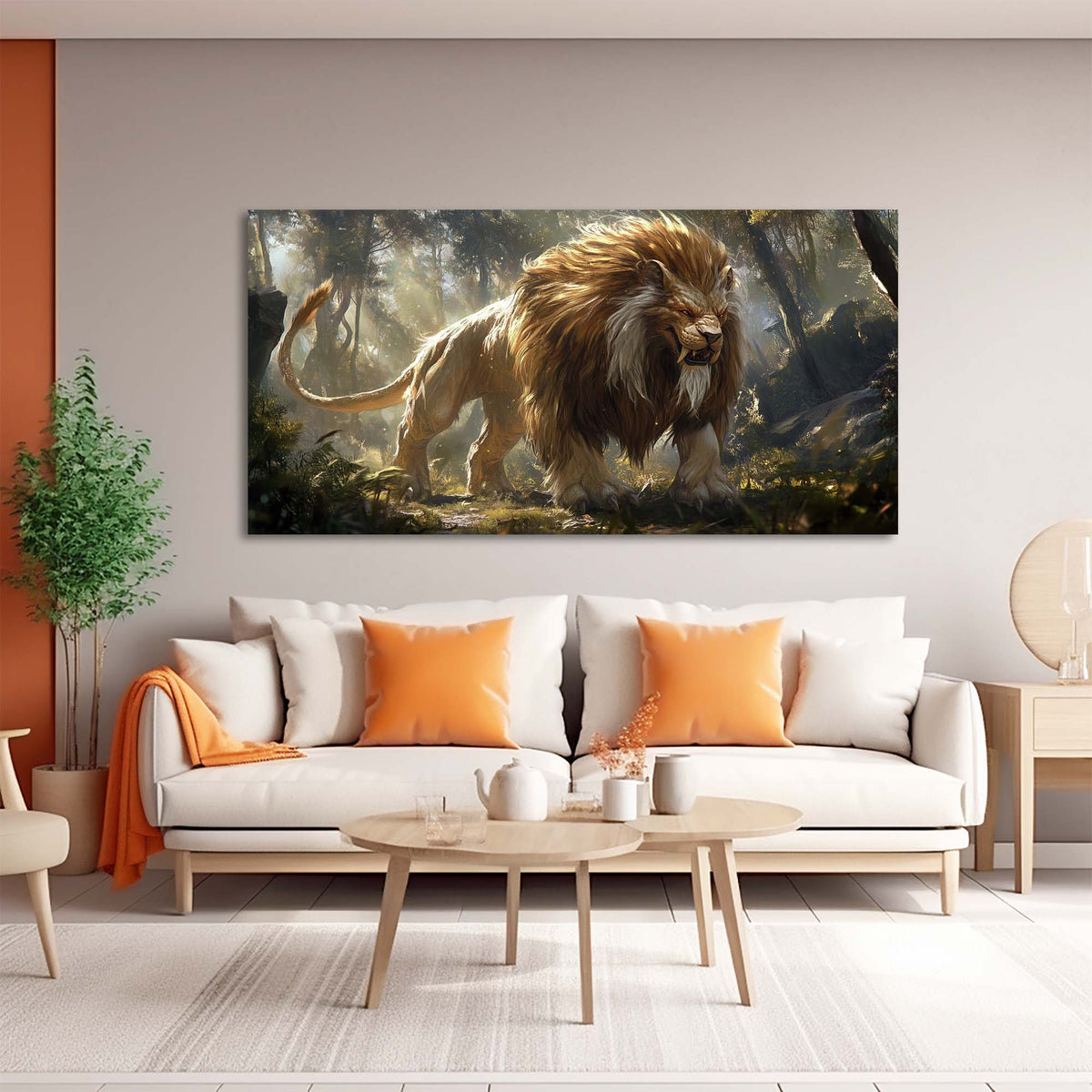 Brown Fantasy Animals Wall Art Art Deco Painting Prints Canvas Artwork Living Room Family Bedroom Office Decor
