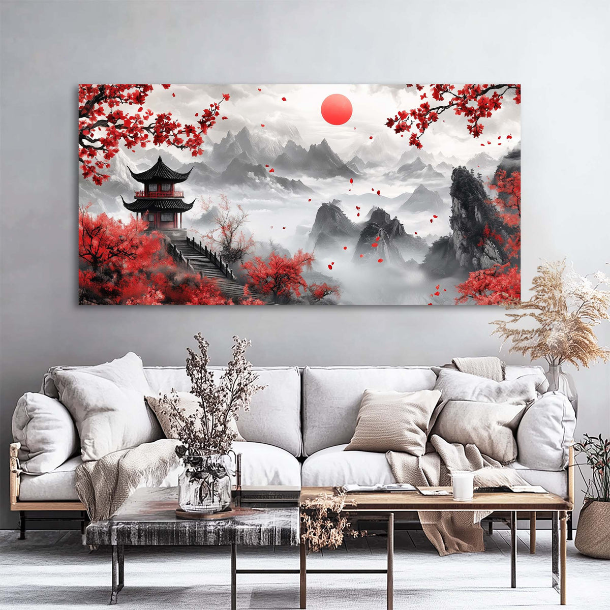 Navy Blue Fairytale Wall Art for Living Room Canvas Painting Prints Art Deco Artwork Office Bedroom Decor
