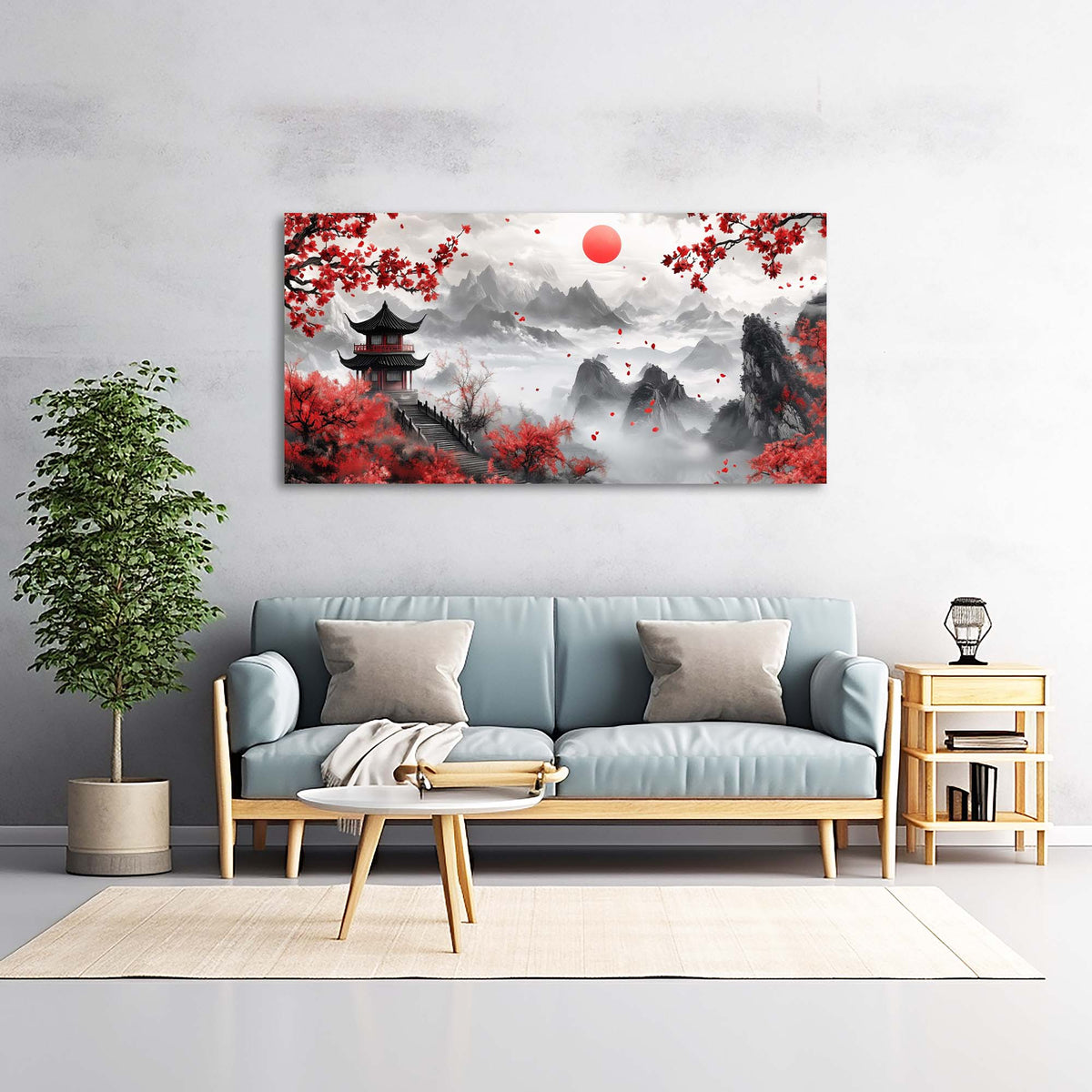 Navy Blue Fairytale Wall Art for Living Room Canvas Painting Prints Art Deco Artwork Office Bedroom Decor