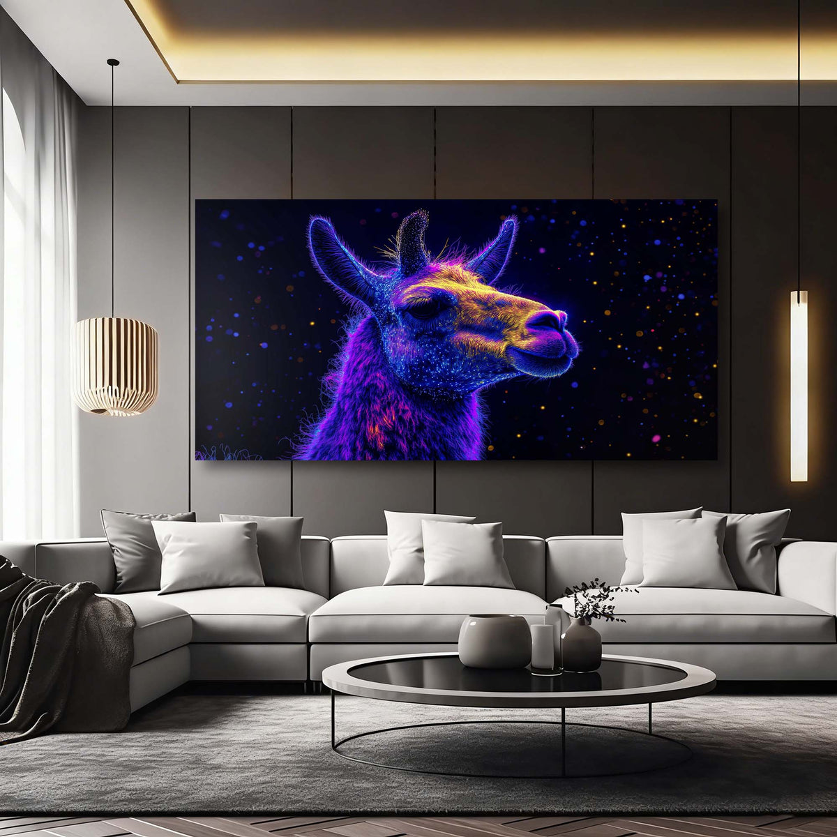 Blue Fantasy Abstract Canvas Wall Art for Living Room Prints Artwork Bedroom Office Decor