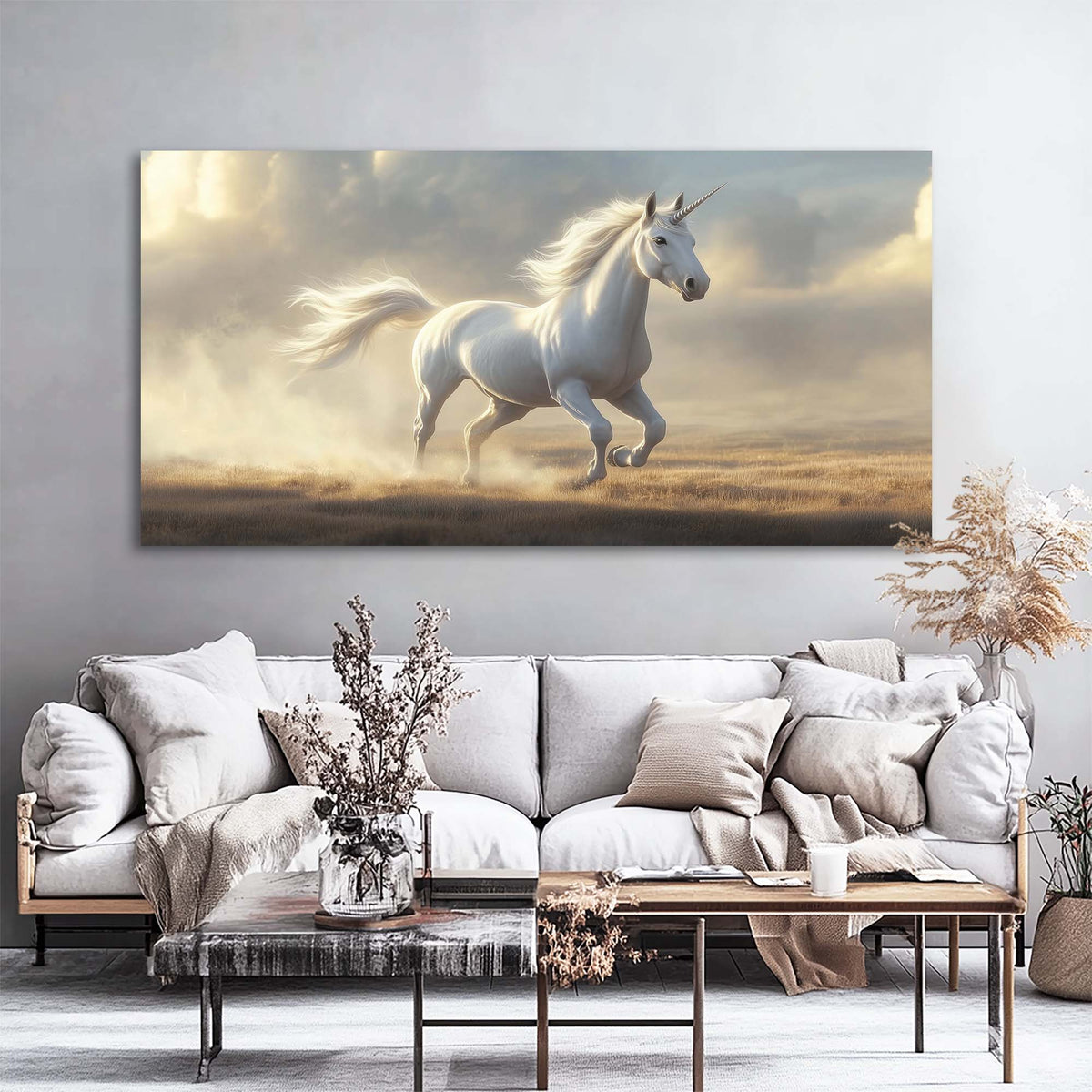 Gold Fairytale Wall Art for Living Room Canvas Painting Prints Art Deco Artwork Office Bedroom Decor