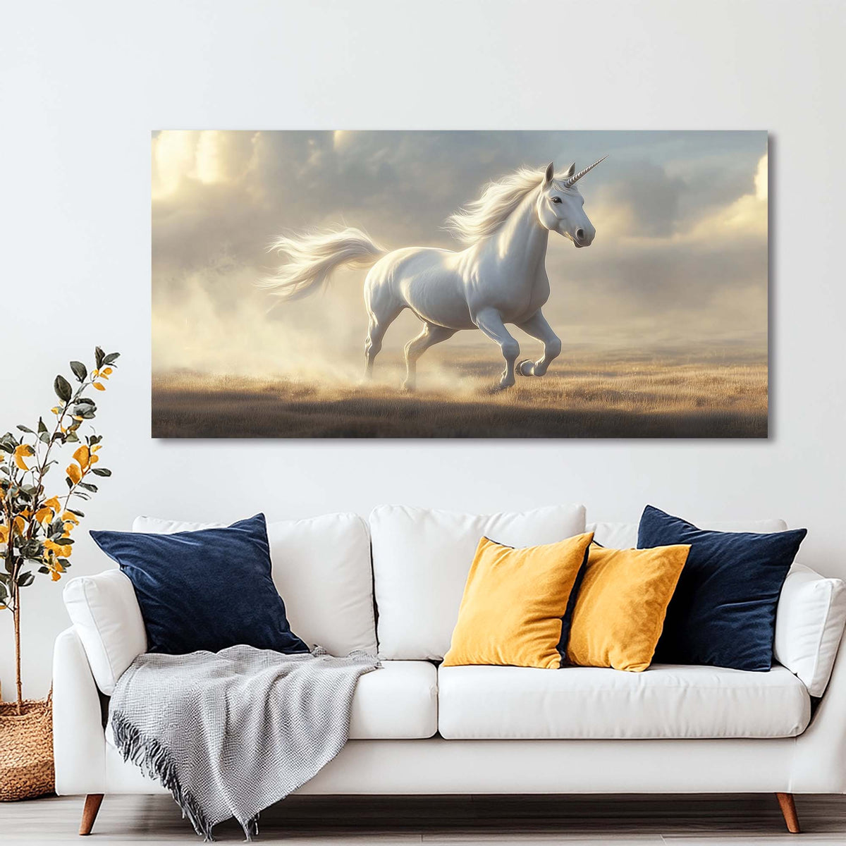 Gold Fairytale Wall Art for Living Room Canvas Painting Prints Art Deco Artwork Office Bedroom Decor